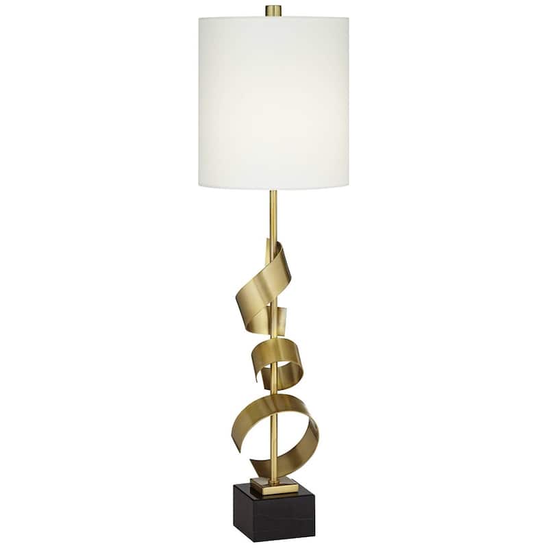 Modern Buffet Console Table Lamp 32" Tall Gold Scroll Metal Bedroom ...